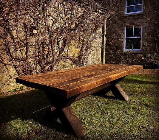 Reclaimed rustic farmhouse table indoor/outdoor
