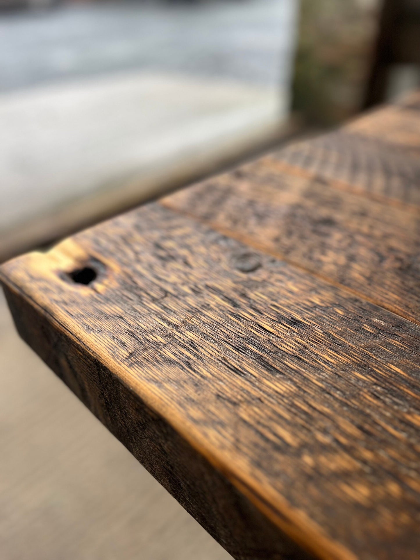 Reclaimed rustic farmhouse table indoor/outdoor