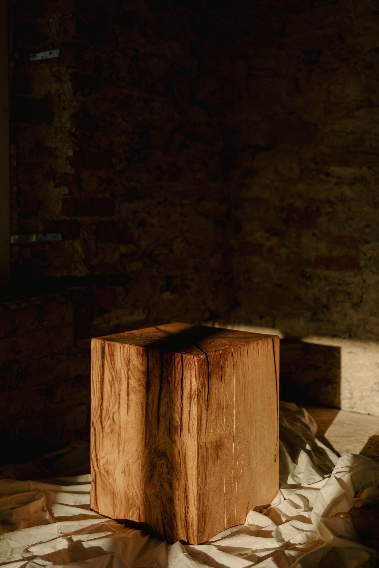 Burl Oak Stool